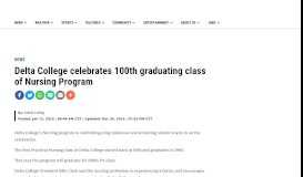 
							         Delta College celebrates 100th graduating class of Nursing Program								  
							    