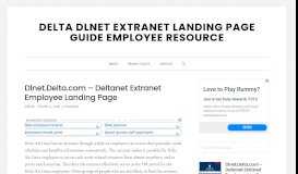 
							         Delta Dlnet Extranet Landing Page Guide Employee Resource –								  
							    