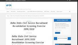 
							         Delta State Civil Service Recruitment Re-validation ... - Legit Portal								  
							    