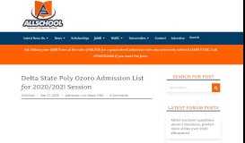 
							         Delta State Poly Ozoro Admission List 2018/2019 is Out | ND & HND								  
							    