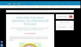 
							         Delta State Poly Ozoro Admission List 2018/2019 (ND Full-time)								  
							    