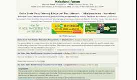 
							         Delta State Post Primary Education Recruitment. - Jobs/Vacancies ...								  
							    