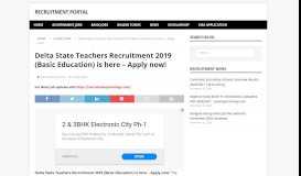 
							         Delta State Teachers Recruitment 2019 (Basic Education) is here ...								  
							    