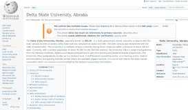 
							         Delta State University, Abraka - Wikipedia								  
							    