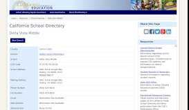 
							         Delta Vista Middle - School Directory Details (CA Dept of Education)								  
							    