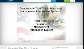 
							         Demonstrate Total Officer Personnel Management Information ...								  
							    