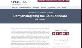 
							         Demythologizing the Gold Standard - Sperling Prostate Center								  
							    