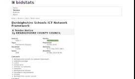 
							         Denbighshire Schools ICT Network Framework - bidstats								  
							    