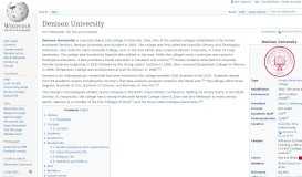 
							         Denison University - Wikipedia								  
							    