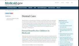 
							         Dental Care | Medicaid.gov								  
							    