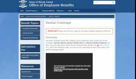 
							         Dental coverage - Office of Employee Benefits - Rhode Island - Office ...								  
							    