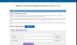 
							         Dental Provider - Login | Welfare & Pension Administration Service, Inc.								  
							    