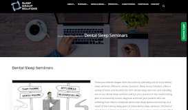 
							         Dental Sleep Seminars | Sleep Group Solutions								  
							    