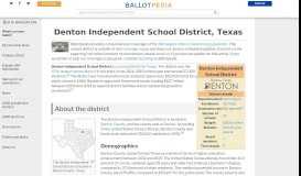 
							         Denton Independent School District, Texas - Ballotpedia								  
							    