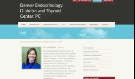 
							         Denver Endocrinology, Diabetes and Thyroid Center, PC » Staff								  
							    