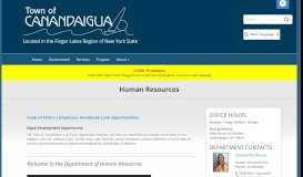 
							         Department - Human Resources - Town of Canandaigua								  
							    