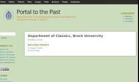 
							         Department of Classics, Brock University | Portal to the Past								  
							    