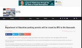 
							         Department of Education parking permits will be issued by NYC in the ...								  
							    