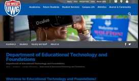 
							         Department of Educational Technology and Foundations - UWG								  
							    