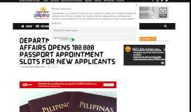 
							         Department of Foreign Affairs opens 100,000 passport appointment ...								  
							    