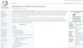 
							         Department of Health and Social Care - Wikipedia								  
							    