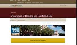 
							         Department of Housing and Residential Life : Texas State University								  
							    