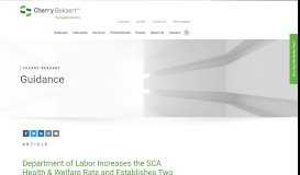 
							         Department of Labor Increases the SCA Health & Welfare Rate and ...								  
							    