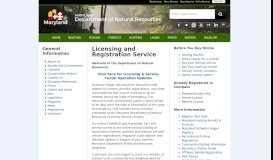 
							         Department of Natural Resources Licensing and ... - Maryland DNR								  
							    