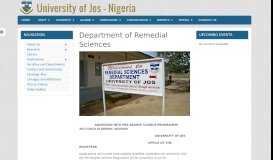 
							         Department of Remedial Sciences | University of Jos								  
							    