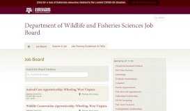 
							         Department of Wildlife and Fisheries Sciences Job Board: Job Board								  
							    