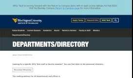 
							         Departments/Directory | WVU Tech | West Virginia University Institute ...								  
							    