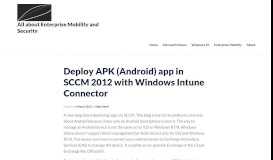 
							         Deploy APK (Android) app in SCCM 2012 with Windows Intune ...								  
							    