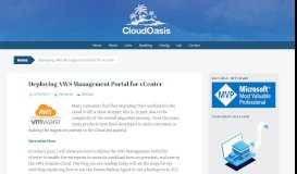 
							         Deploying AWS Management Portal for vCenter | CloudOasis								  
							    