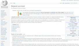 
							         Deposit account - Wikipedia								  
							    