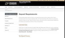 
							         Deposit Requirements - The Graduate School - Purdue University								  
							    