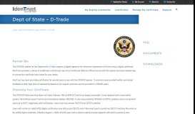 
							         Dept of State – D-Trade | IdenTrust								  
							    