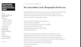 
							         Der besondere Link: Biographie-Portal.eu | Fachstelle Öffentliche ...								  
							    