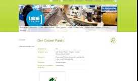 
							         Der Grüne Punkt | LABEL-ONLINE - Das Portal mit Informationen und ...								  
							    