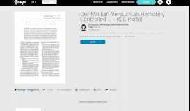 
							         Der Millikan-Versuch als Remotely Controlled ... - RCL-Portal - Yumpu								  
							    