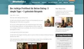 
							         Der richtige Profiltext für Online Dating: 3 simple Tipps + 5 getestete ...								  
							    