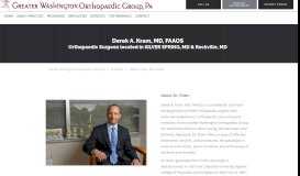 
							         Derek A. Kram, MD, FAAOS - Greater Washington Orthopaedic Group								  
							    