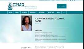 
							         Dermatologist in Newport News, VA | Valerie M. Harvey, MD, MPH								  
							    