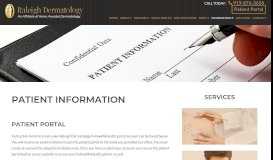 
							         Dermatology Patient Information - Raleigh Dermatology								  
							    