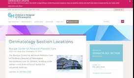 
							         Dermatology Section Locations | Children's Hospital of Philadelphia								  
							    