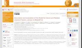 
							         Description and evaluation of the Model for Ozone and Related ... - GMD								  
							    
