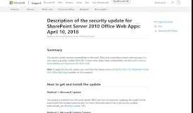 
							         Description of the security update for SharePoint Server 2010 Office ...								  
							    