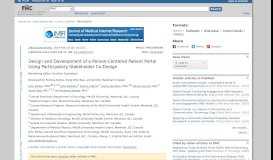 
							         Design and Development of a Person-Centered Patient Portal Using ...								  
							    