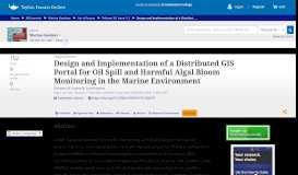 
							         Design and Implementation of a Distributed GIS Portal for Oil Spill and ...								  
							    