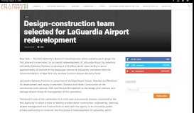 
							         Design-construction team selected for LaGuardia Airport redevelopment								  
							    