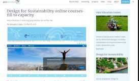 
							         Design for Sustainability online courses fill to capacity - Gaia Education								  
							    